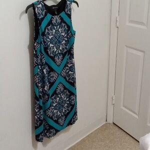 I-N-C International Concepts Elegant Blue Patterned Sleeveless Dress